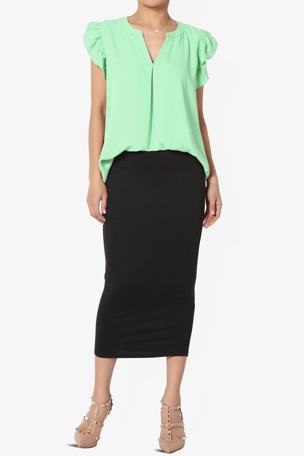 Flamin Ruffle Short Sleeve Blouse PLUS