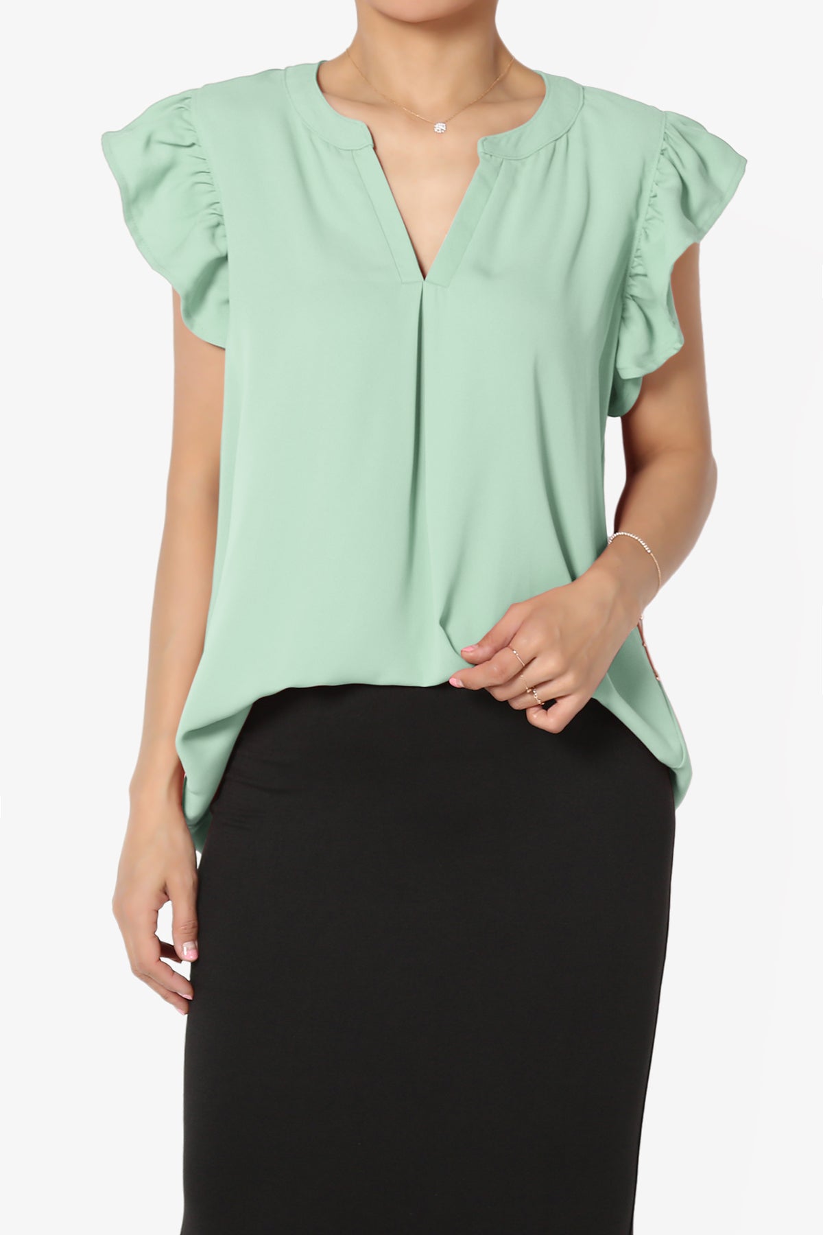 Flamin Ruffle Short Sleeve Blouse