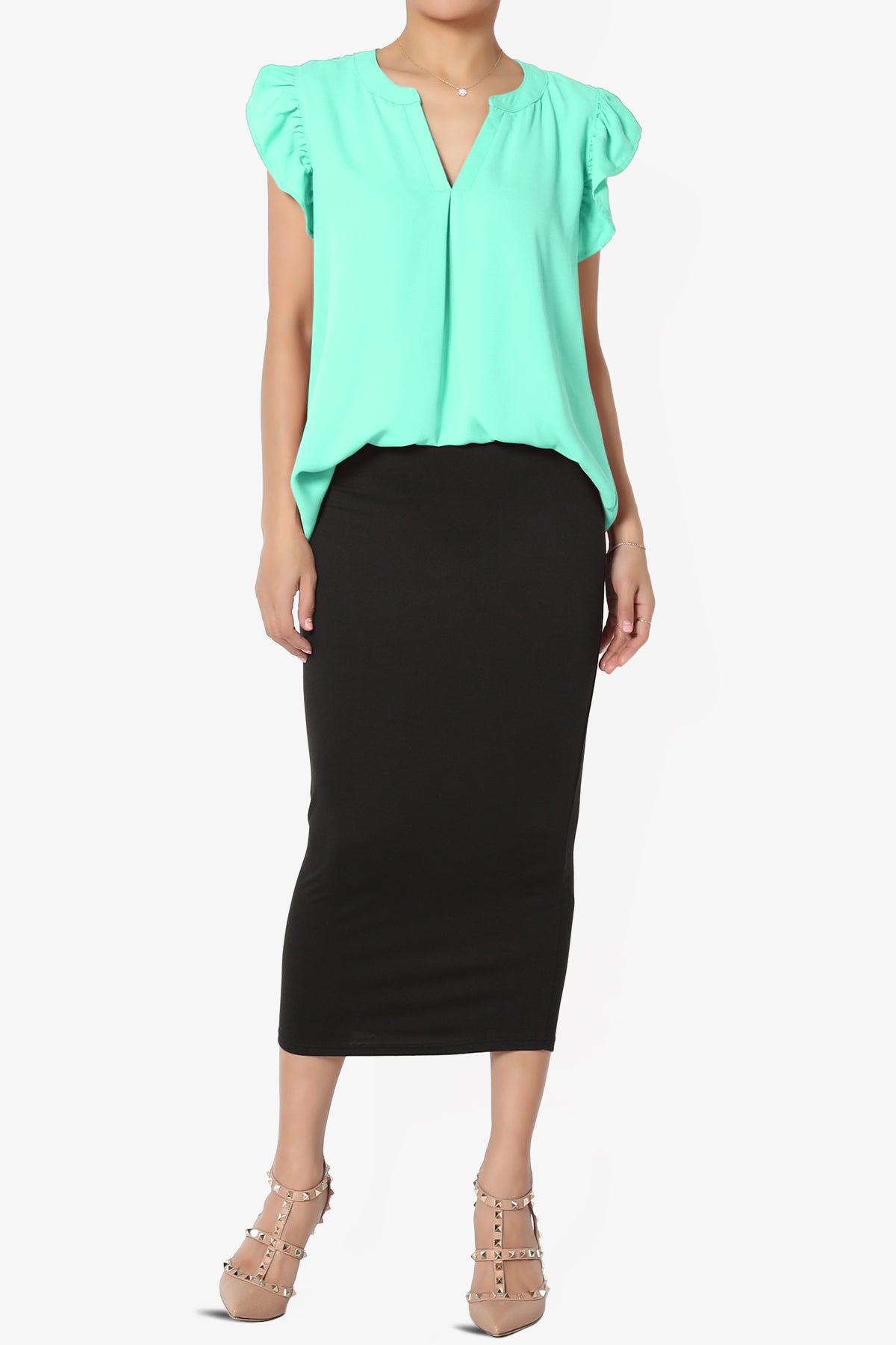 Flamin Ruffle Short Sleeve Blouse PLUS