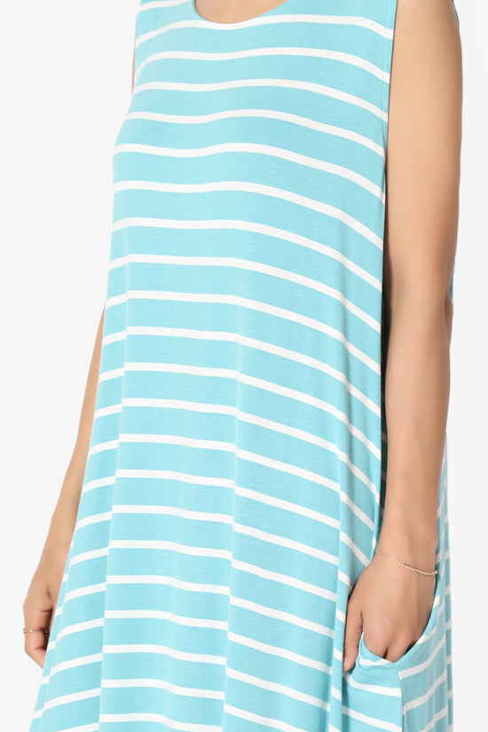 Lanie Striped Sleeveless Split Hem Maxi Dress PLUS