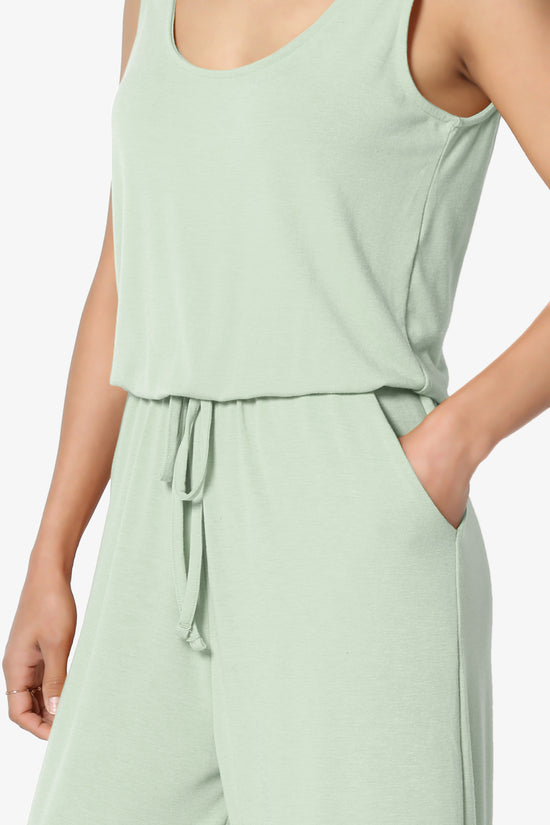 Xaren Sleeveless Blouson Culotte  Jumpsuit LIGHT SAGE_5
