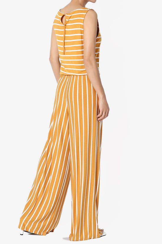 Petra Stripe Sleeveless Wide Leg Jumpsuit