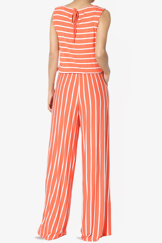 Petra Stripe Sleeveless Wide Leg Jumpsuit