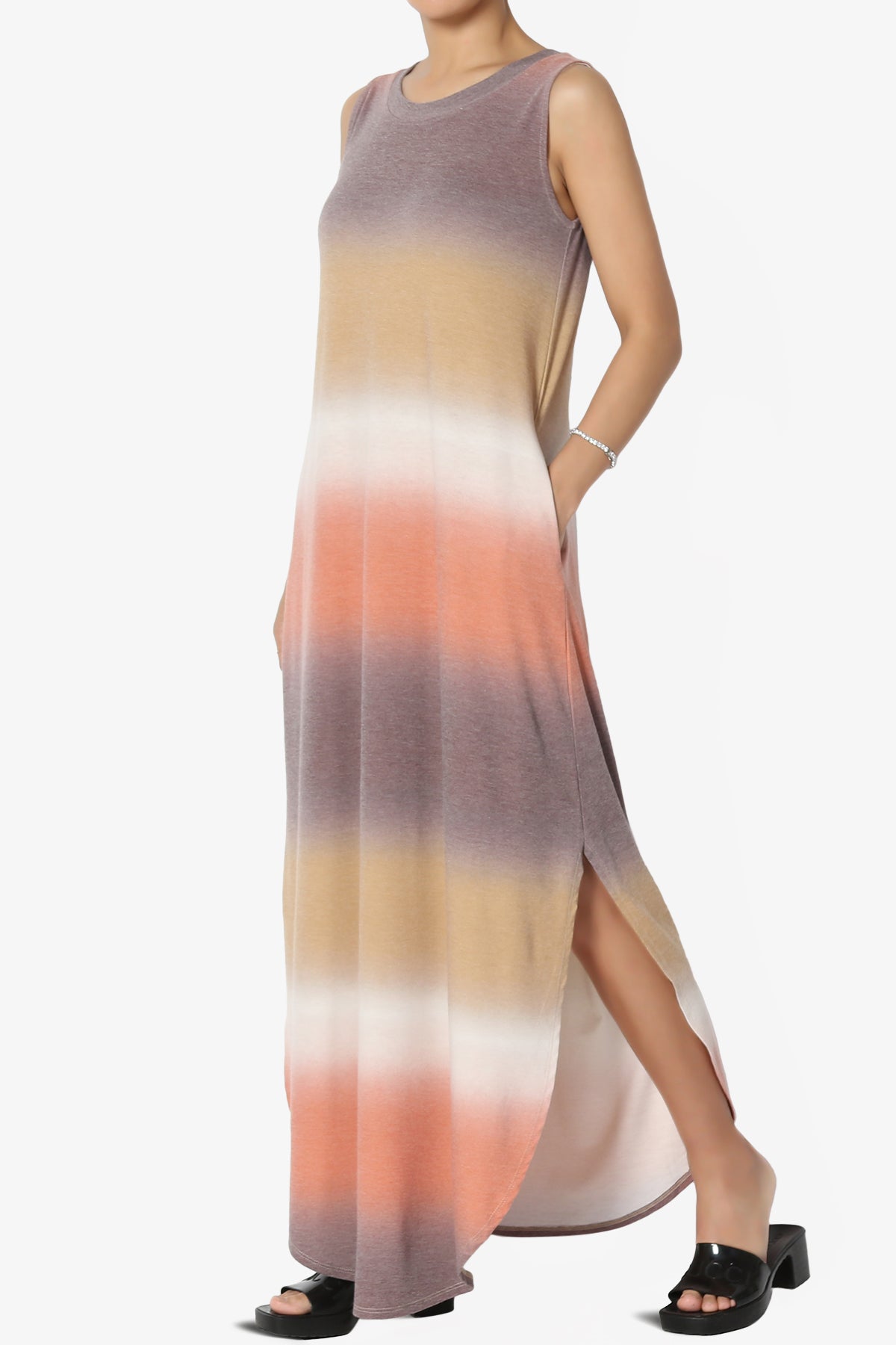 Rowan Tie Dye Side Slit Tank Maxi Dress