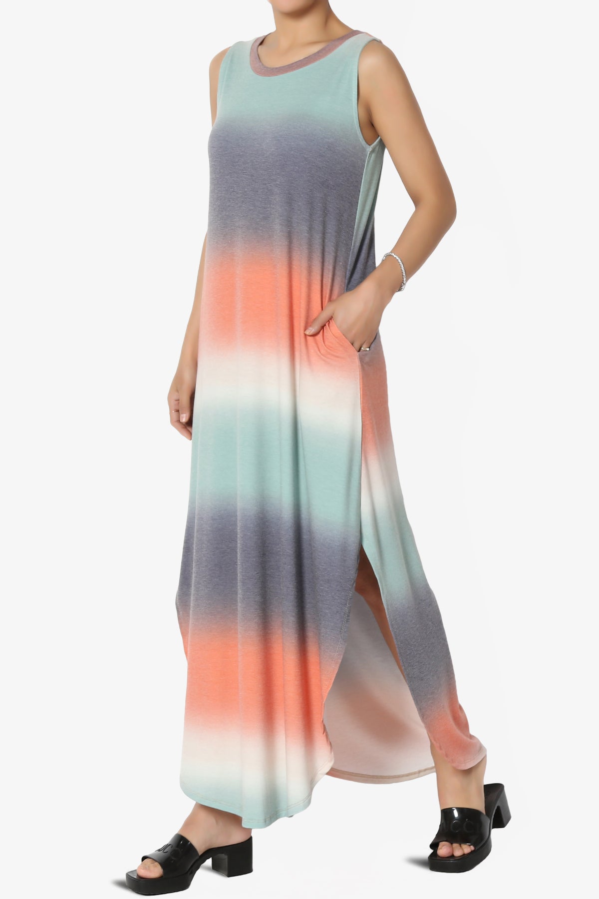 Rowan Tie Dye Side Slit Tank Maxi Dress