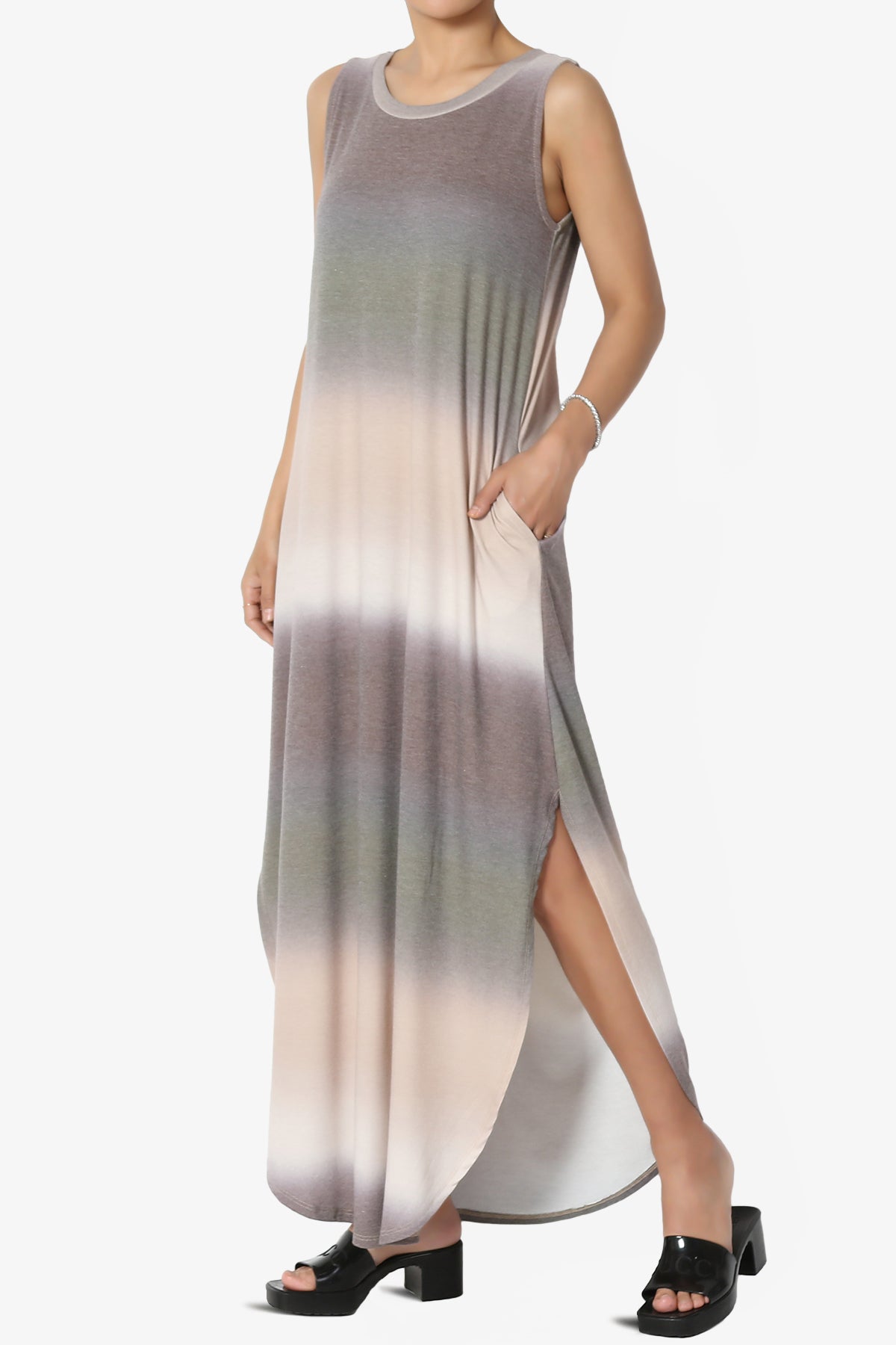 Rowan Tie Dye Side Slit Tank Maxi Dress