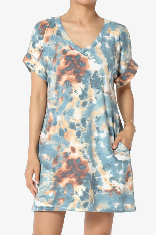 Lipa Tie Dye Jersey Pocket Tunic BLUE_1