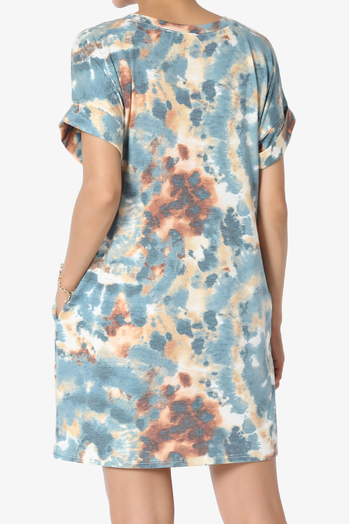 Lipa Tie Dye Jersey Pocket Tunic BLUE_2