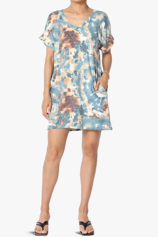 Lipa Tie Dye Jersey Pocket Tunic BLUE_6