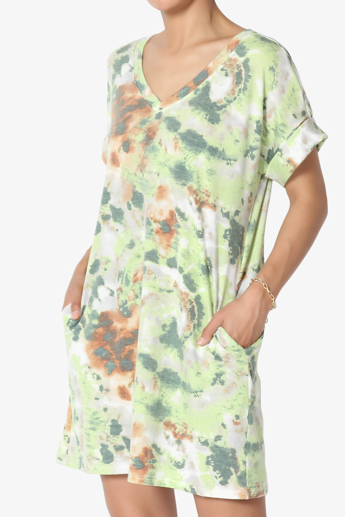 Lipa Tie Dye Jersey Pocket Tunic GREEN_3