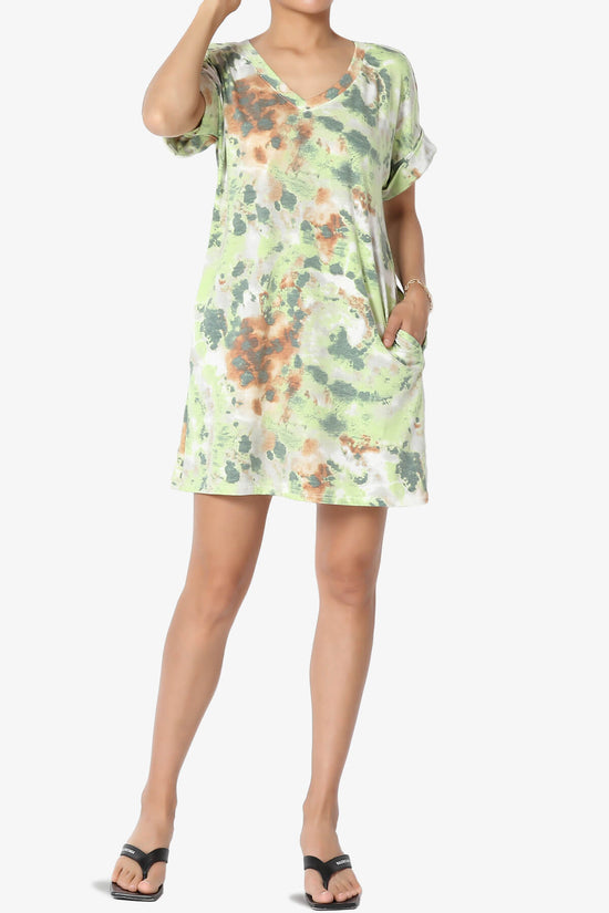 Lipa Tie Dye Jersey Pocket Tunic GREEN_6