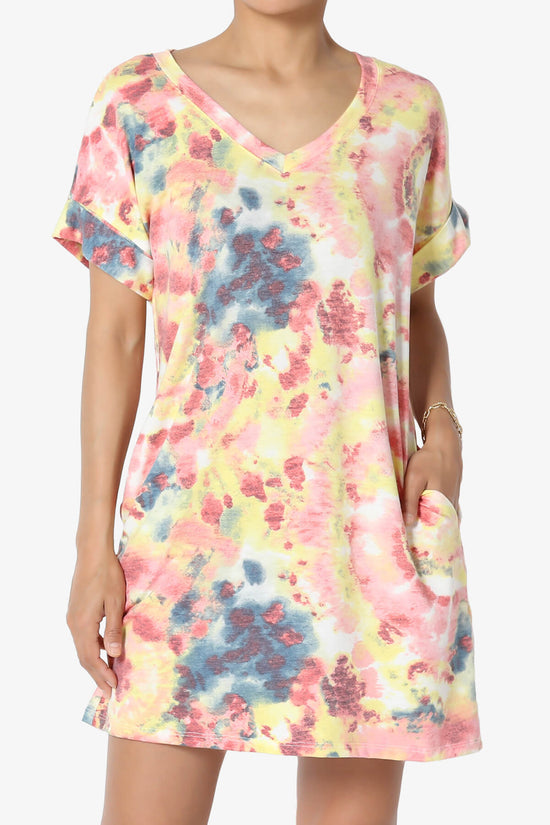 Lipa Tie Dye Jersey Pocket Tunic PINK_1