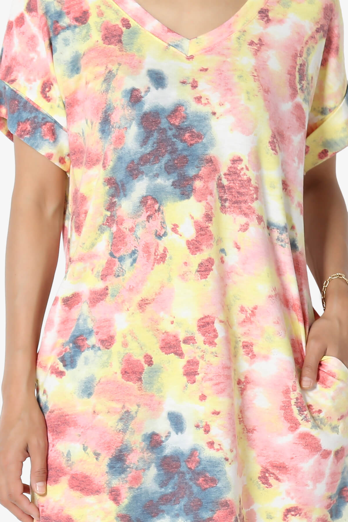 Lipa Tie Dye Jersey Pocket Tunic PINK_5
