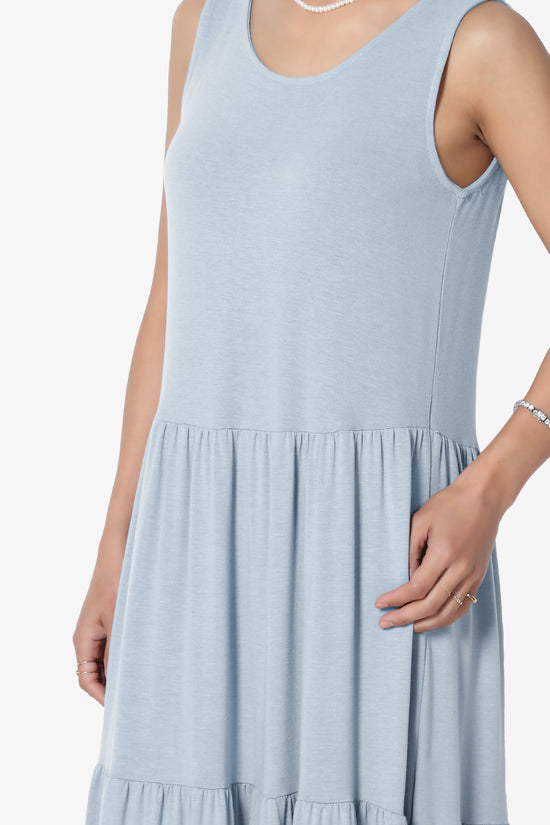 Macie Sleeveless Tiered Jersey Long Midi Dress ASH BLUE_5