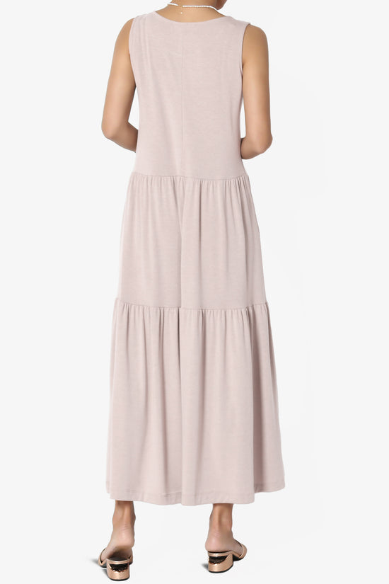Macie Sleeveless Tiered Jersey Long Midi Dress DUSTY BLUSH_2