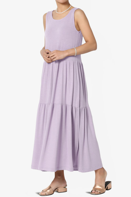 Macie Sleeveless Tiered Jersey Long Midi Dress DUSTY LAVENDER_3