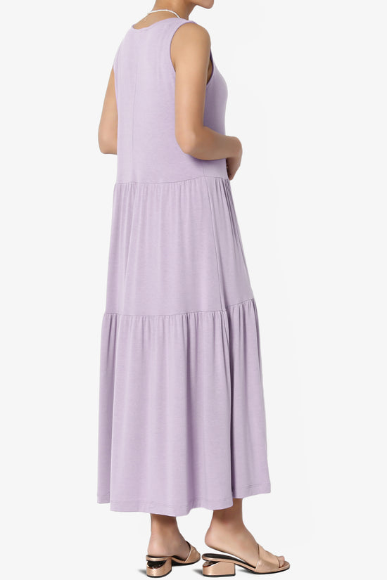 Macie Sleeveless Tiered Jersey Long Midi Dress DUSTY LAVENDER_4