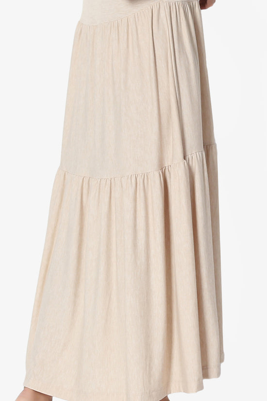 Macie Sleeveless Tiered Jersey Long Midi Dress HEATHER BEIGE_5
