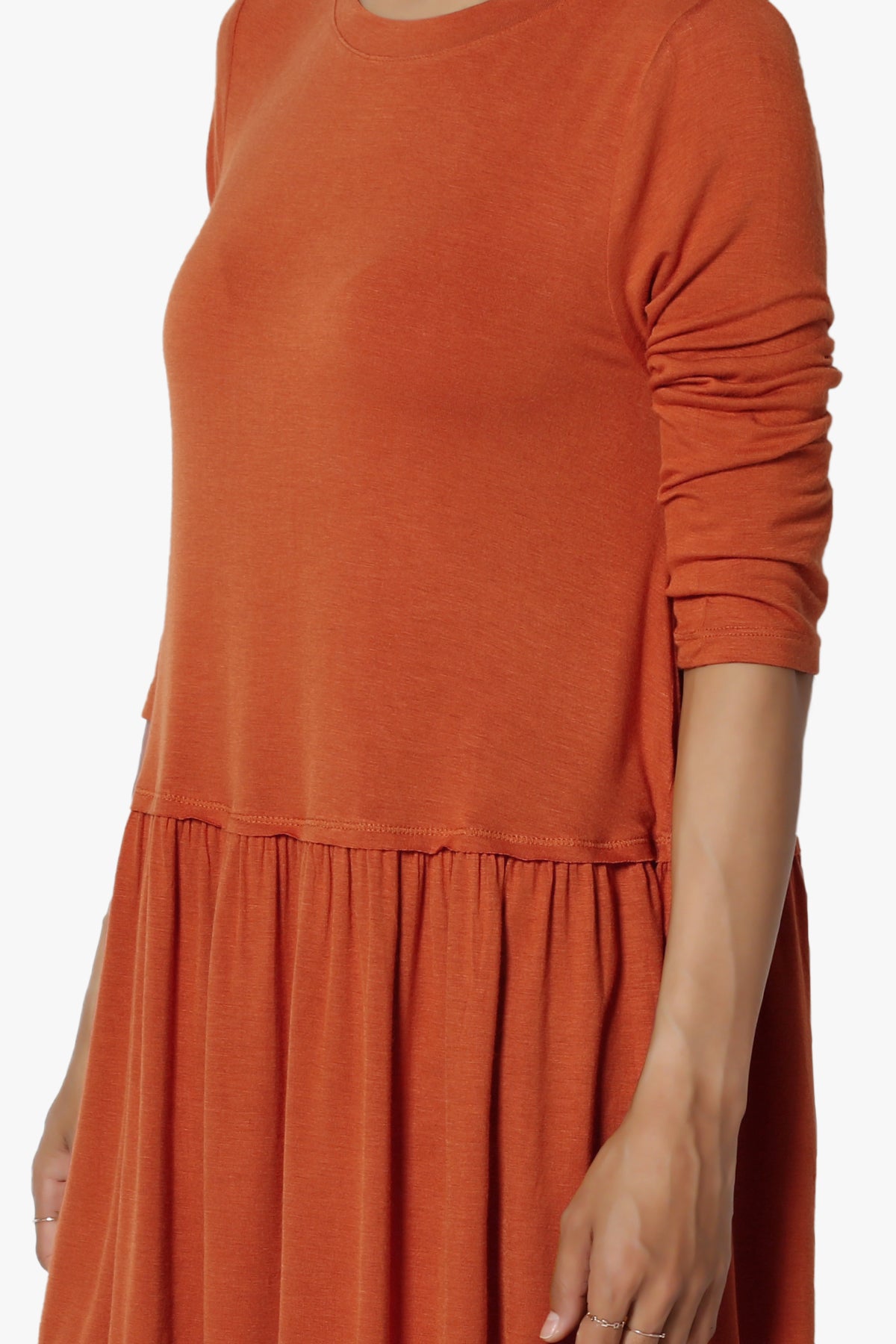 Tofino 3/4 Sleeve Pleated Peplum Top