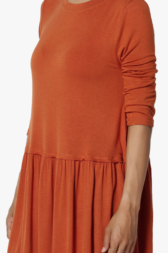 Tofino 3/4 Sleeve Pleated Peplum Top