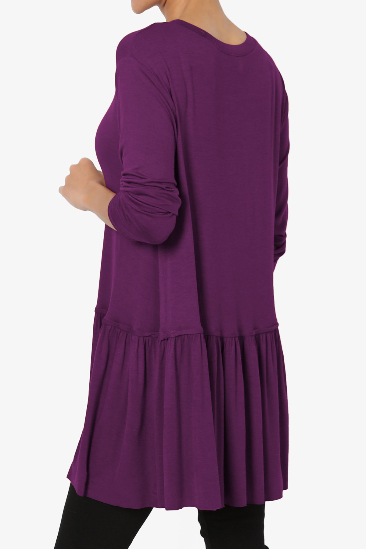 Tofino 3/4 Sleeve Pleated Peplum Top