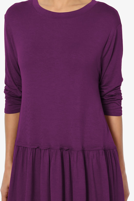 Tofino 3/4 Sleeve Pleated Peplum Top