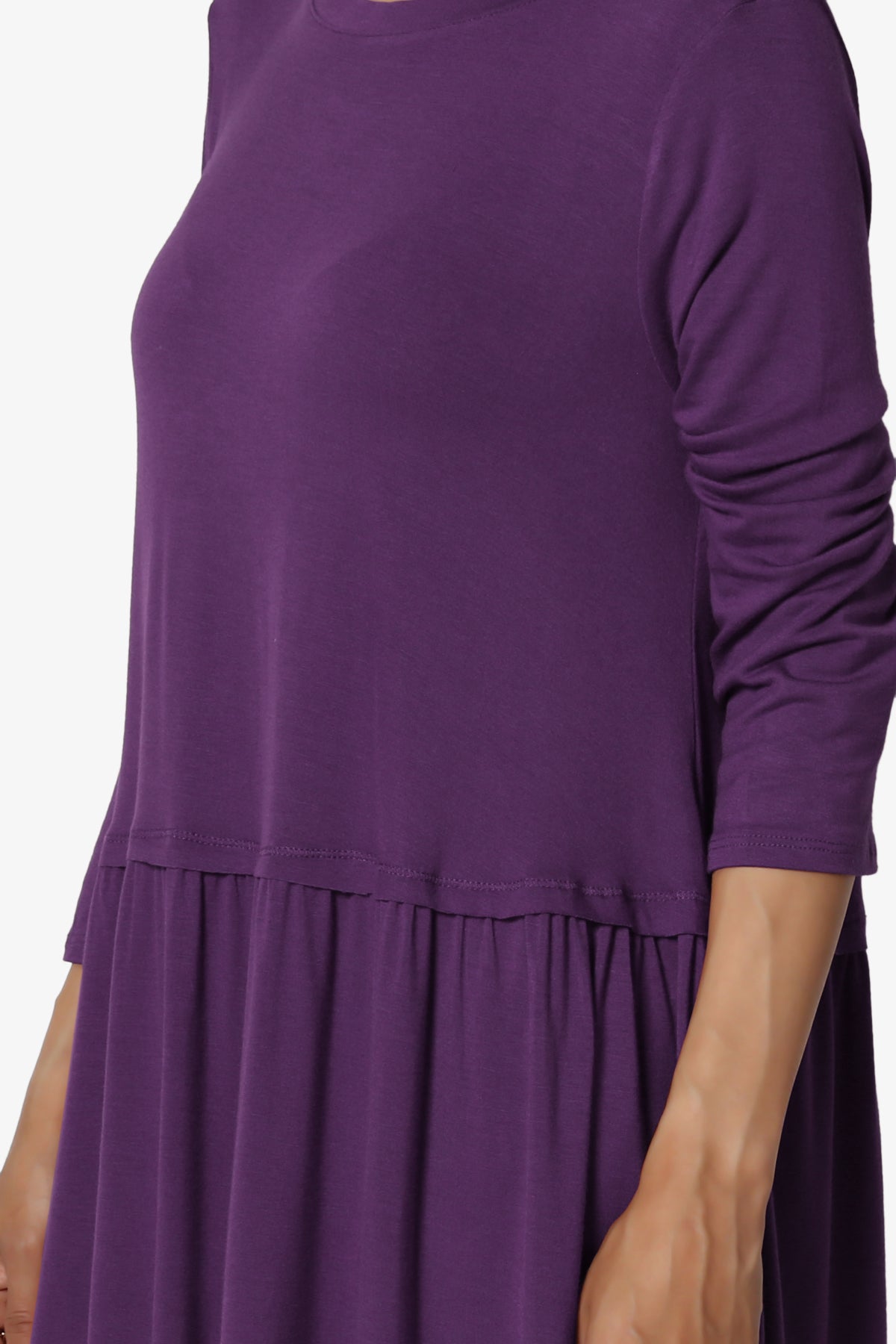 Tofino 3/4 Sleeve Pleated Peplum Top