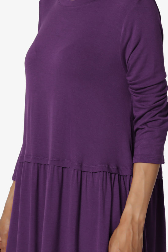 Tofino 3/4 Sleeve Pleated Peplum Top