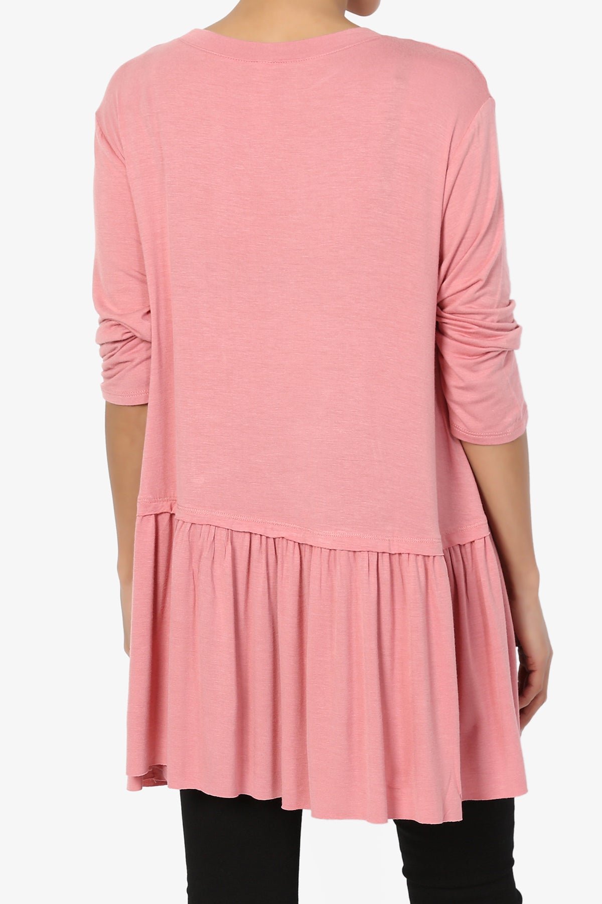 Tofino 3/4 Sleeve Pleated Peplum Top