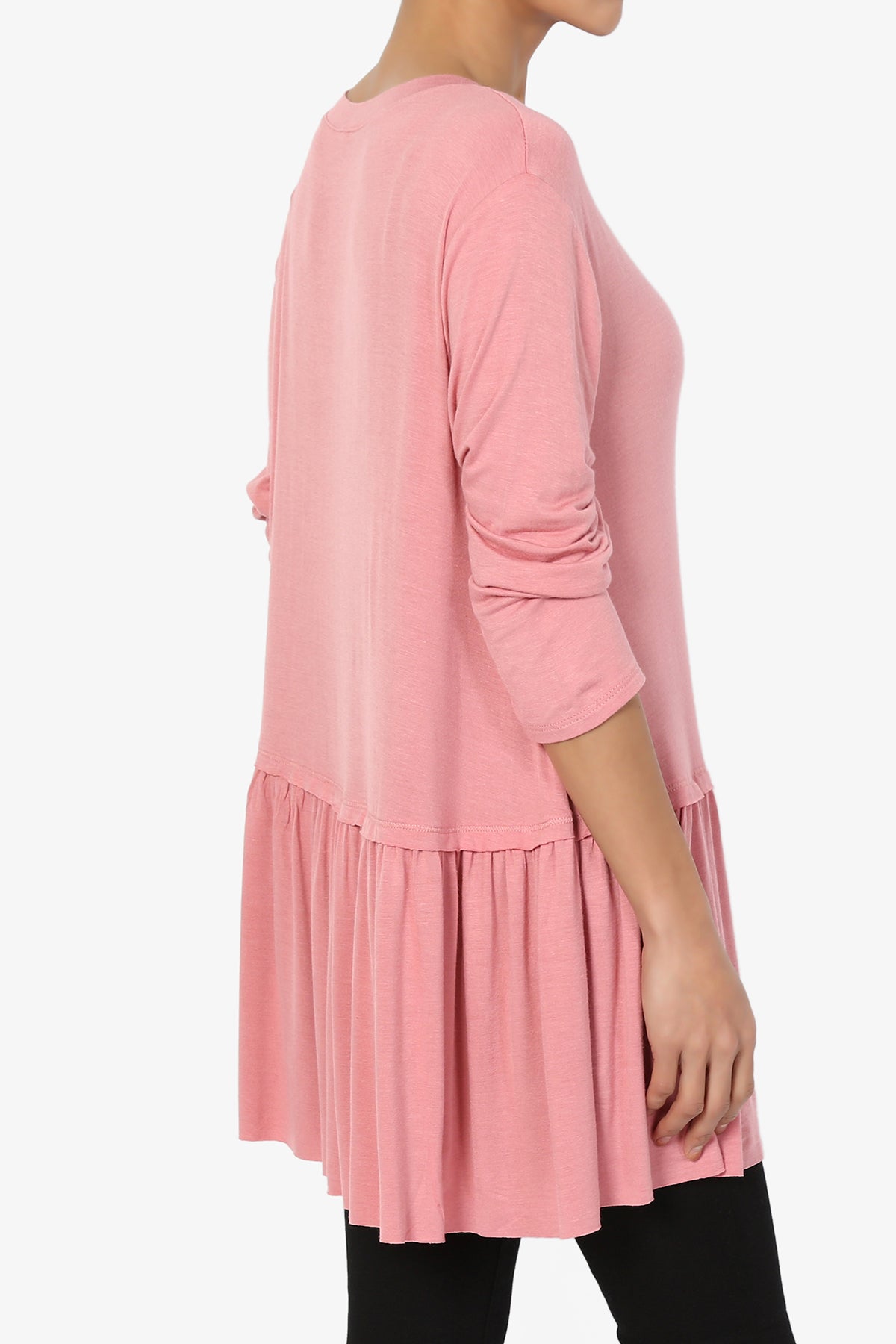 Tofino 3/4 Sleeve Pleated Peplum Top