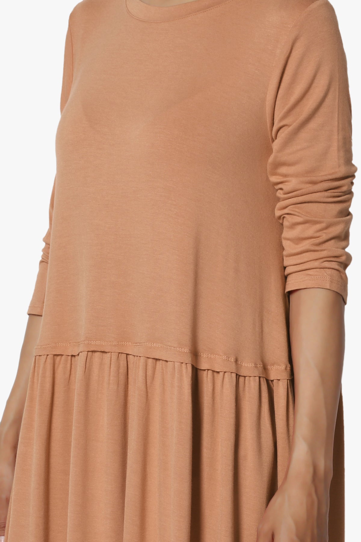 Tofino 3/4 Sleeve Pleated Peplum Top PLUS