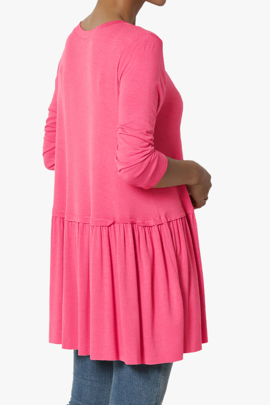 Tofino 3/4 Sleeve Pleated Peplum Top