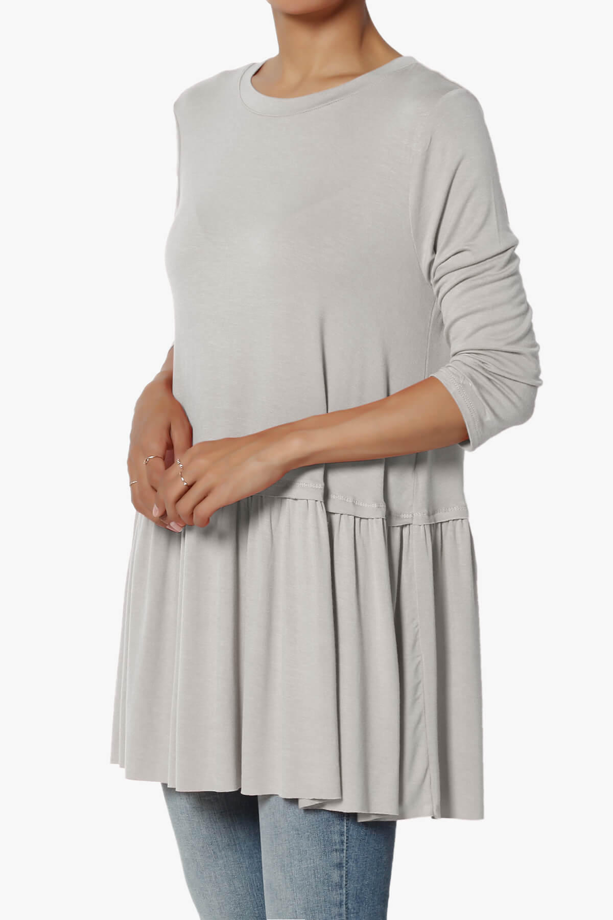 Tofino 3/4 Sleeve Pleated Peplum Top