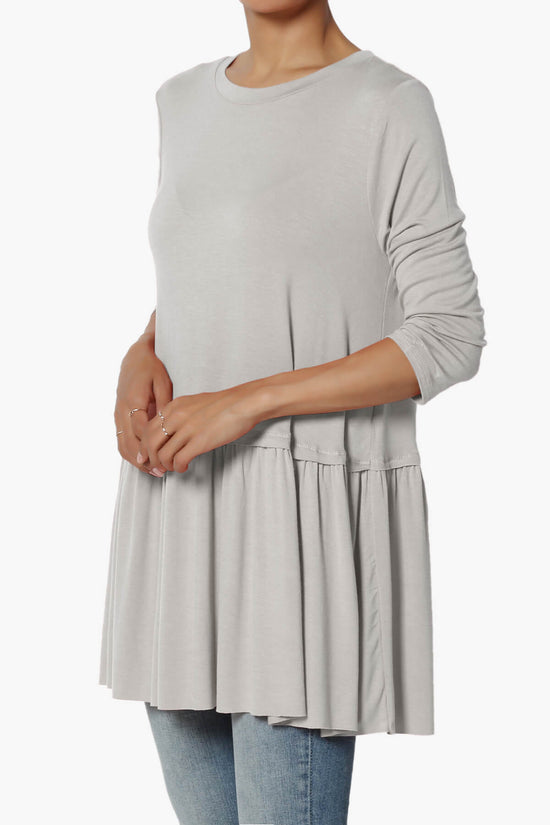 Tofino 3/4 Sleeve Pleated Peplum Top