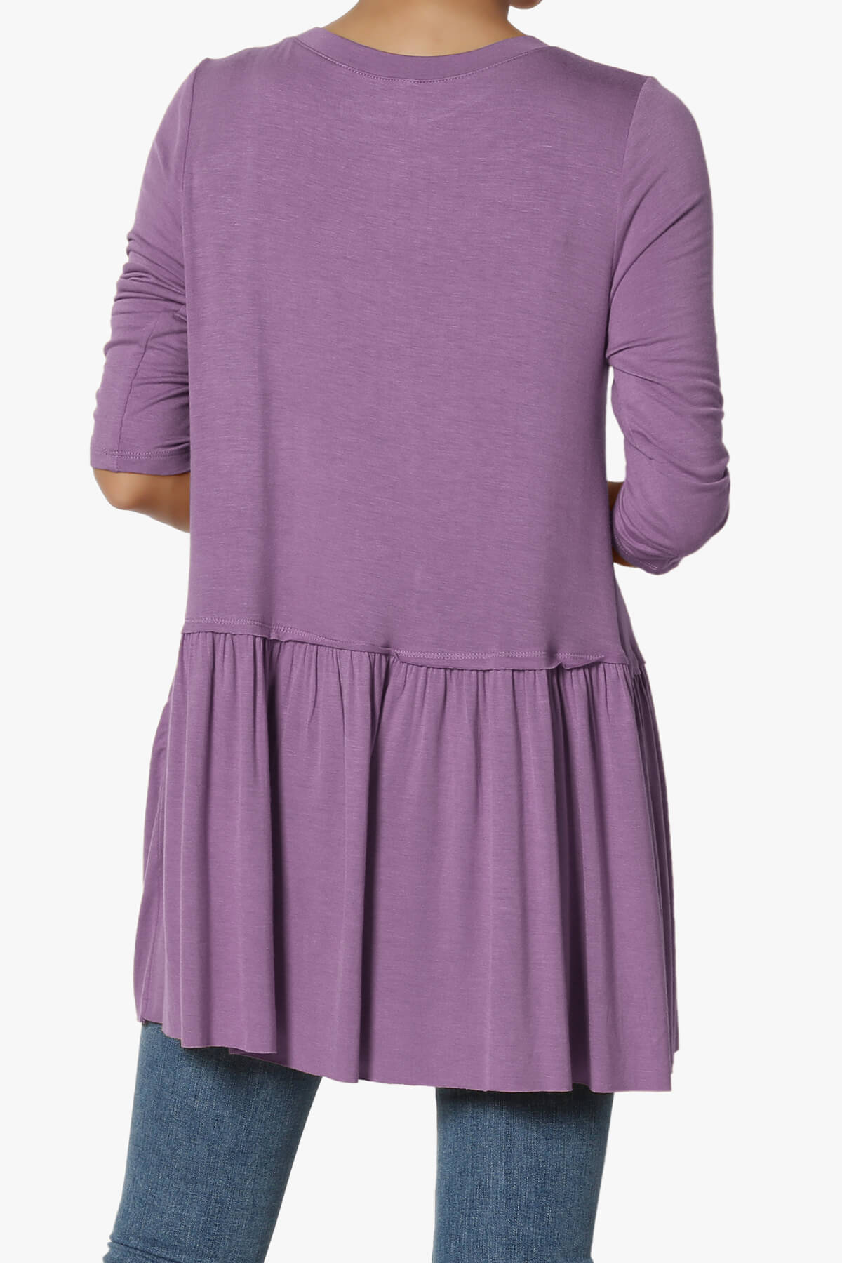 Tofino 3/4 Sleeve Pleated Peplum Top