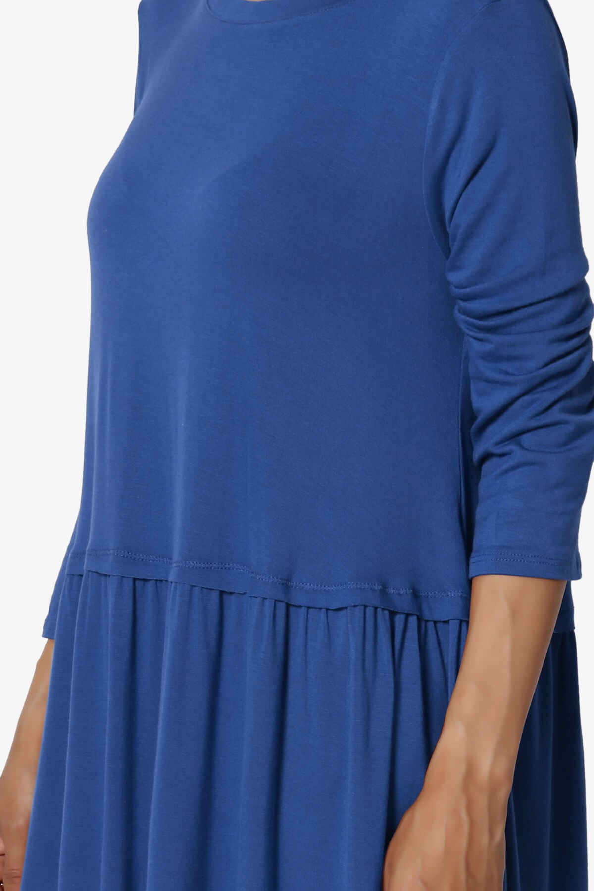 Tofino 3/4 Sleeve Pleated Peplum Top