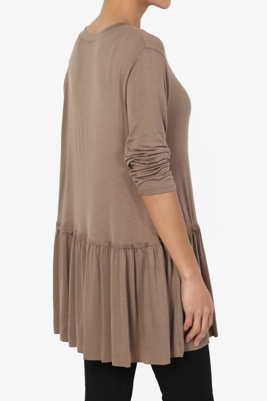 Tofino 3/4 Sleeve Pleated Peplum Top
