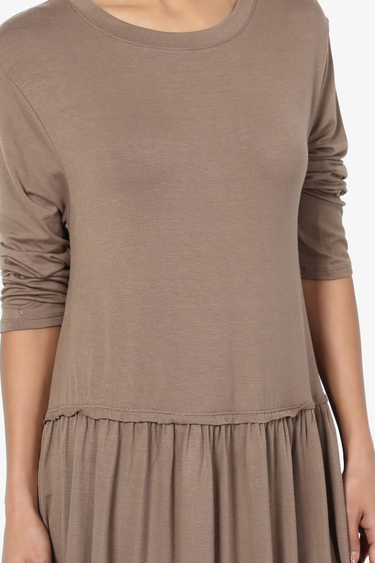 Tofino 3/4 Sleeve Pleated Peplum Top