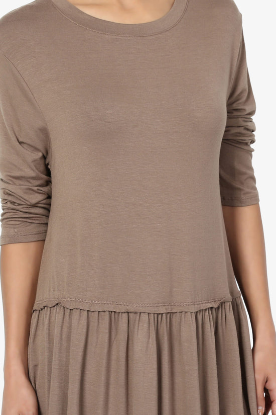 Tofino 3/4 Sleeve Pleated Peplum Top