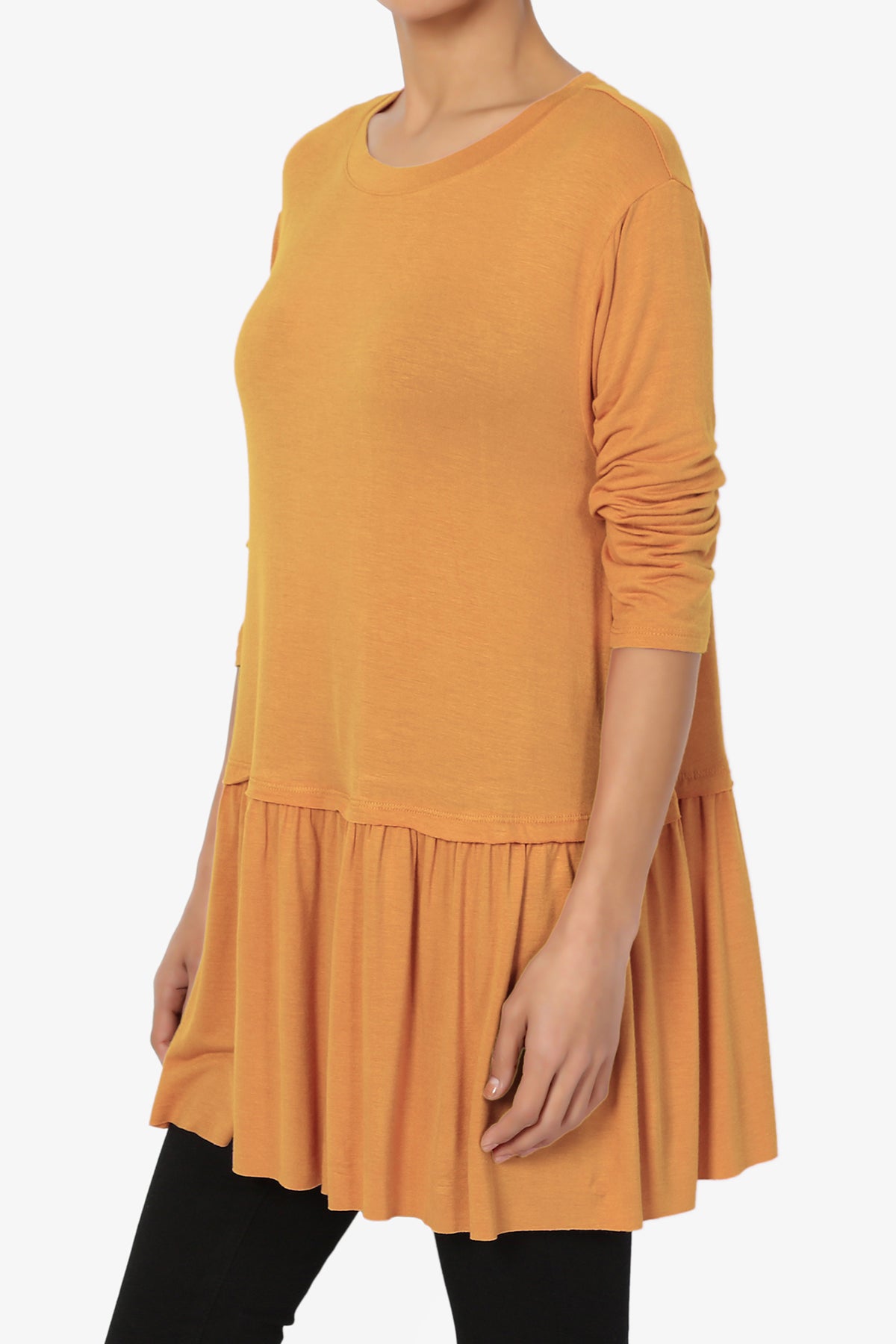 Tofino 3/4 Sleeve Pleated Peplum Top PLUS