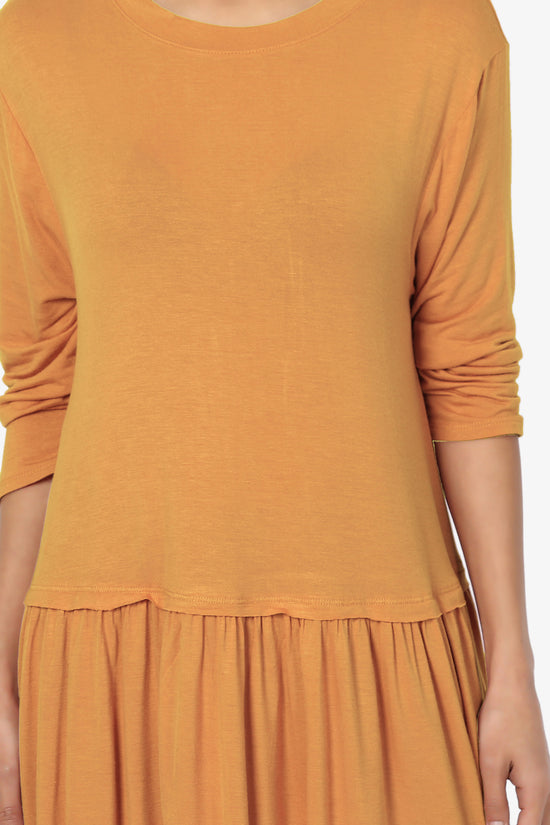 Tofino 3/4 Sleeve Pleated Peplum Top PLUS