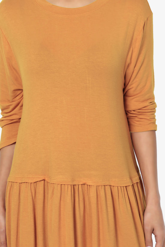 Tofino 3/4 Sleeve Pleated Peplum Top