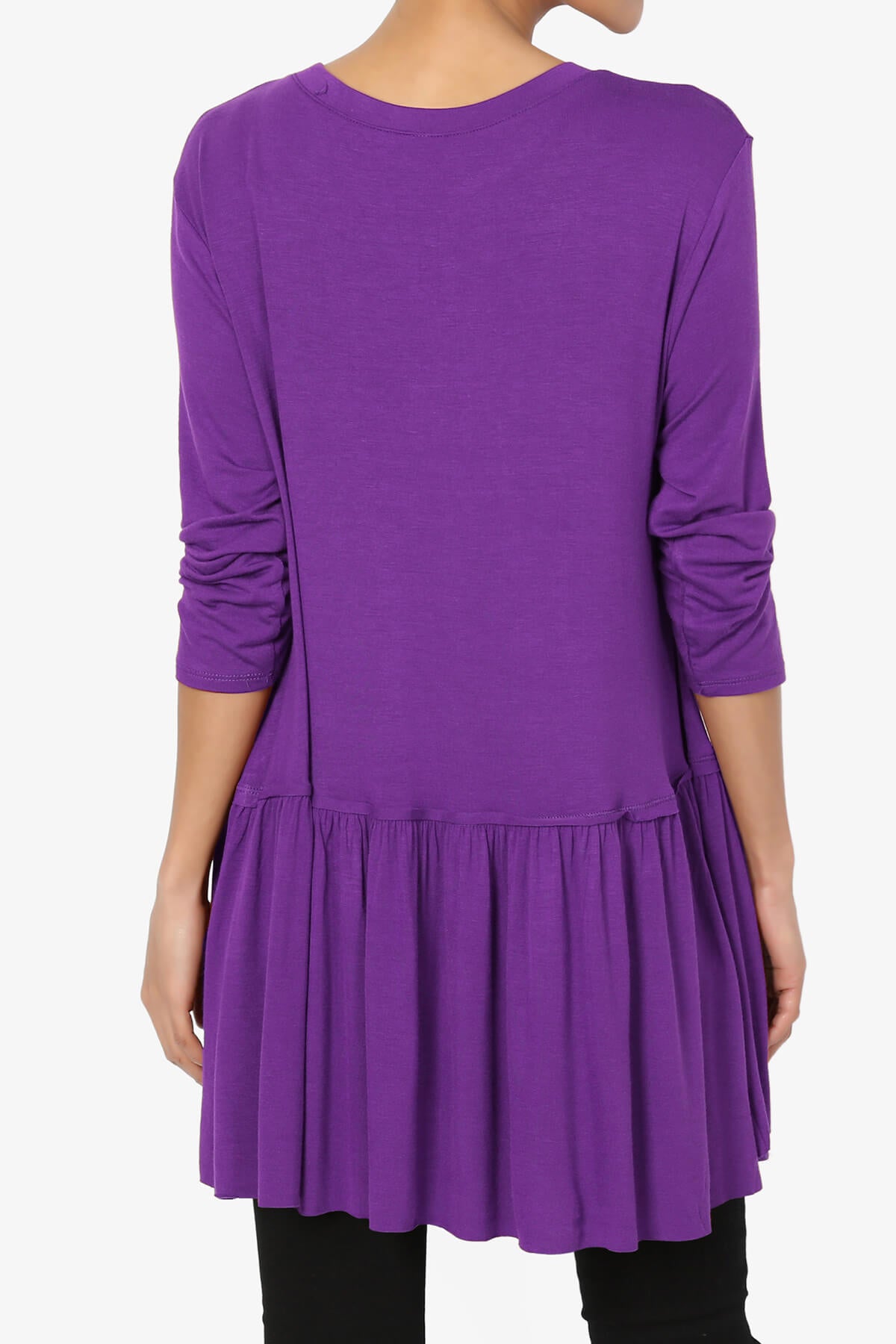 Tofino 3/4 Sleeve Pleated Peplum Top