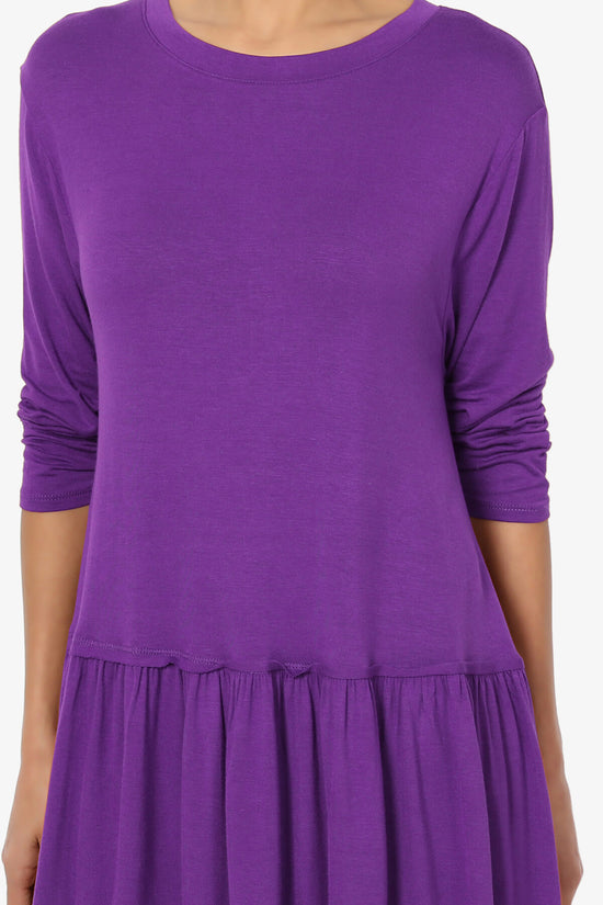 Tofino 3/4 Sleeve Pleated Peplum Top