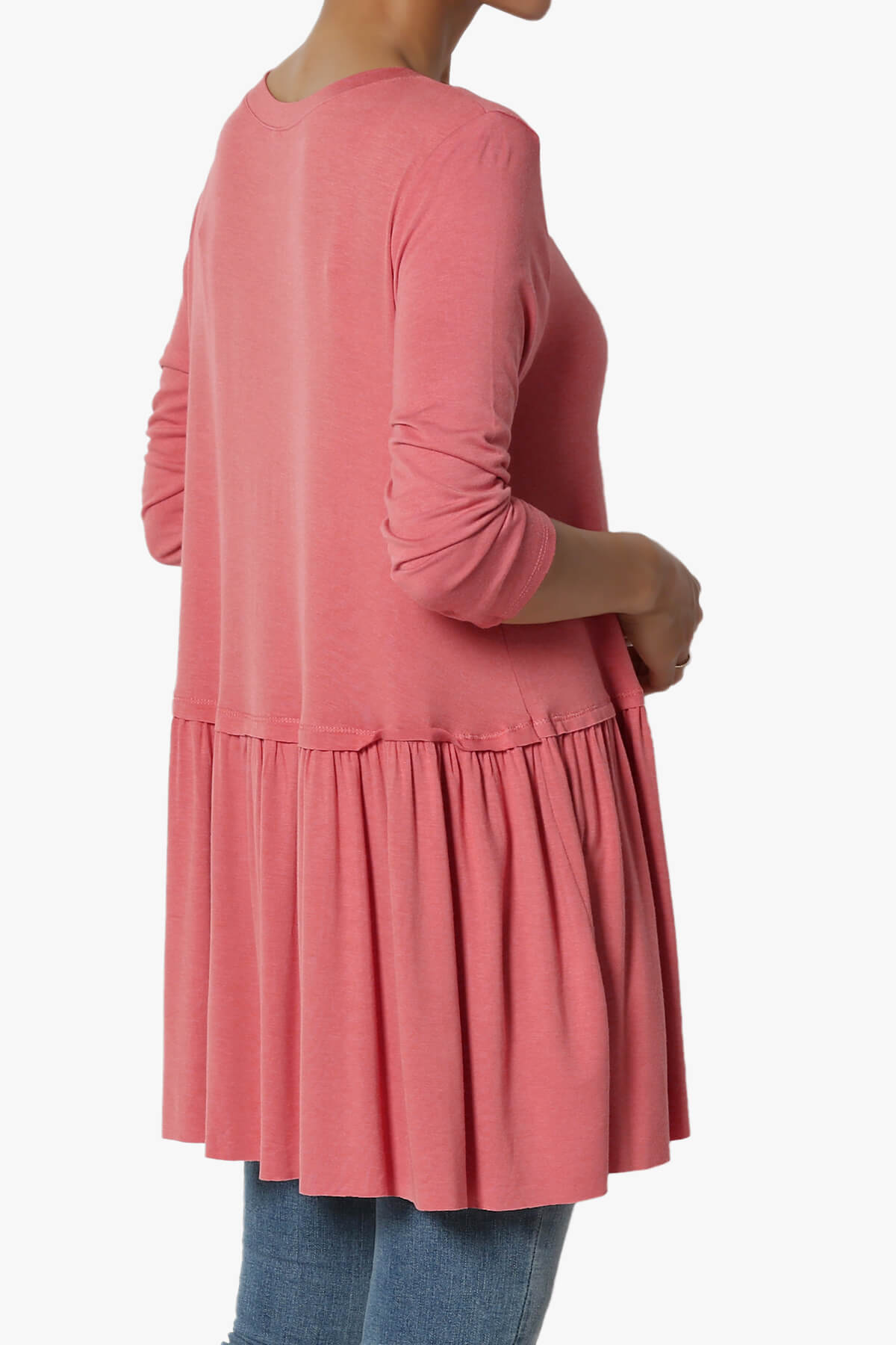 Tofino 3/4 Sleeve Pleated Peplum Top