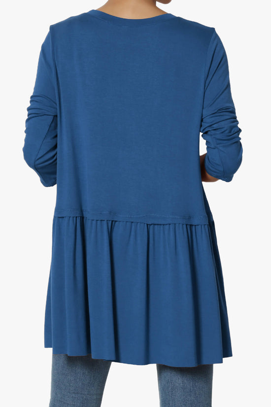 Tofino 3/4 Sleeve Pleated Peplum Top