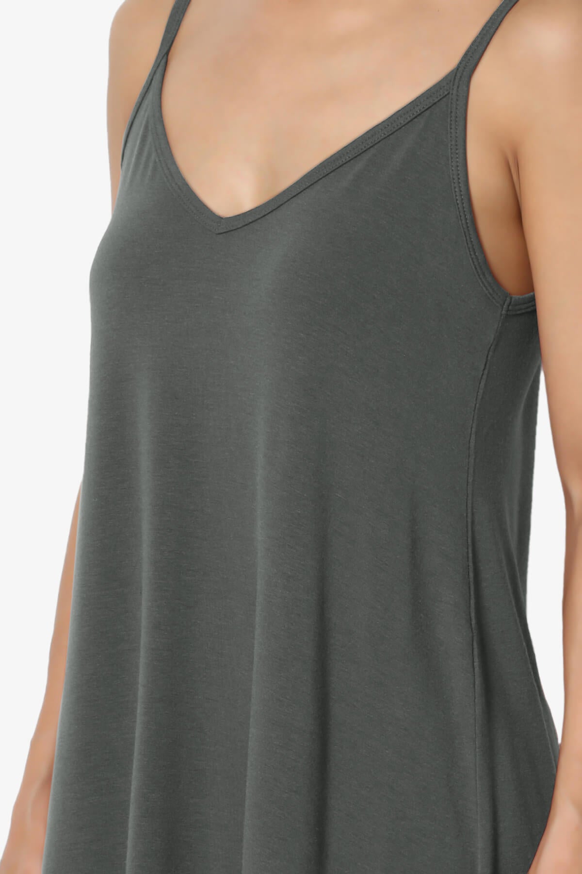 Chelsea Scoop & V Neck Flared Camisole Top ASH GREY_5