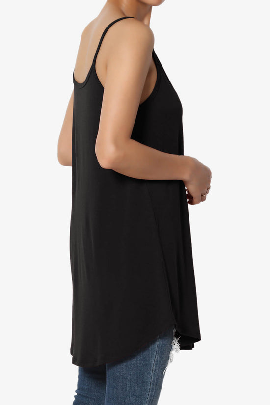 Chelsea Scoop & V Neck Flared Camisole Top BLACK_4