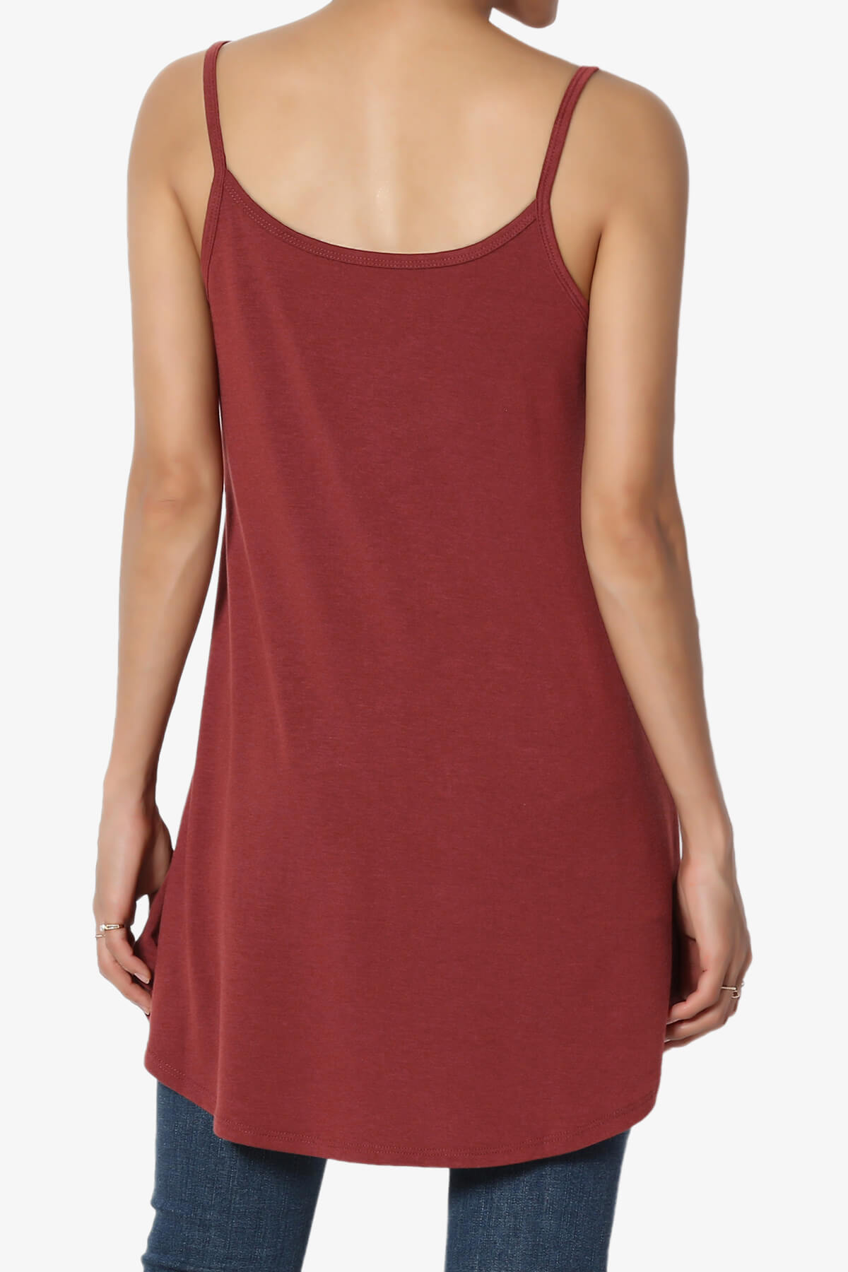 Chelsea Scoop & V Neck Flared Camisole Top BRICK_2