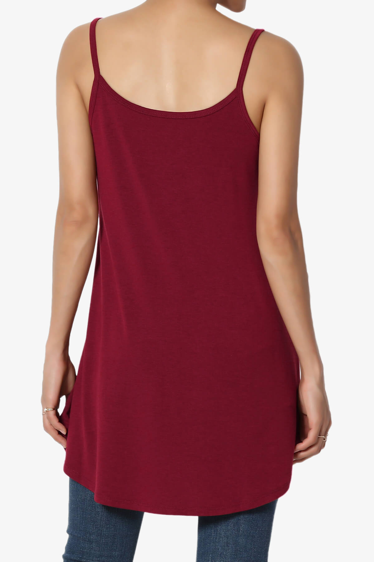 Chelsea Scoop & V Neck Flared Camisole Top BURGUNDY_2